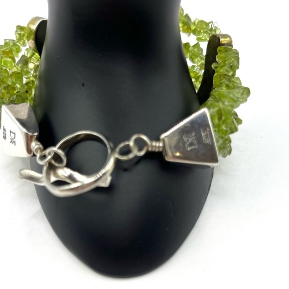 DTR JAY KING 925 Silver Vintage Peridot Multi-Strand Chain Bracelet size 7.5 - Picture 6 of 11